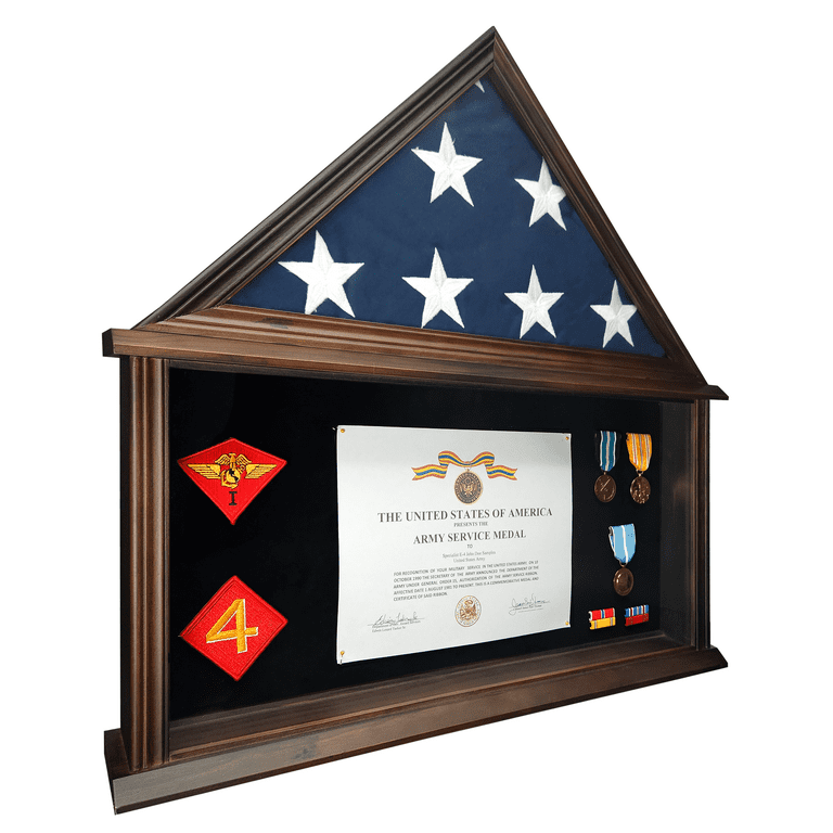 Large Military Shadow Box Display Case for Funeral Burial Flag