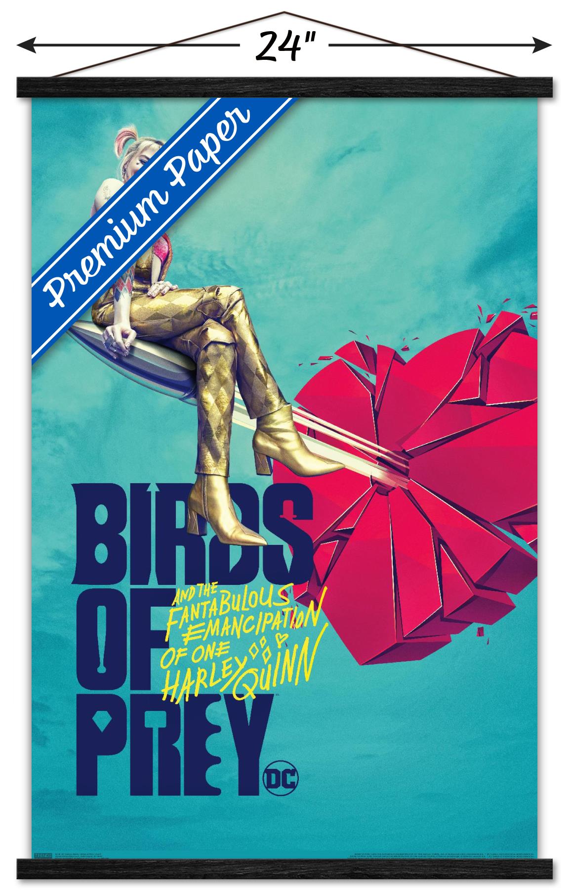 DC Comics Movie - Birds Of Prey - Heart Wall Poster with Wooden Magnetic Frame, 22.375" x 34"