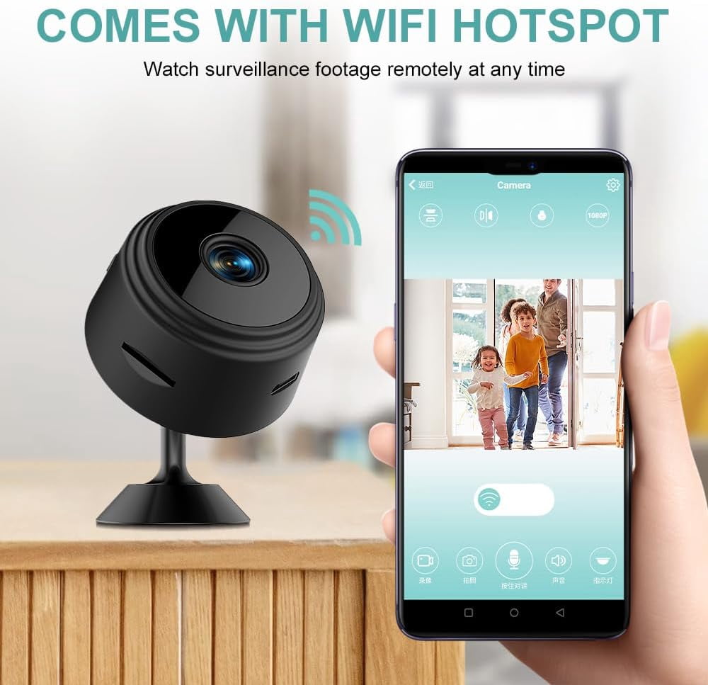 Mini Hidden Cameras,1080P HD WiFi Security Camera for Baby Pet Nanny Surveillance, Spy Cam for Home Indoor Outdoor Monitoring Remote Viewing with APP(Video Only) (1)