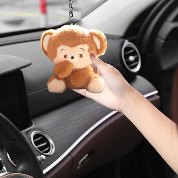 SmartBy Cartoon Monkey Doll Soft Stuffed Animal Doll Pendant Keychain PP Cotton Filled Backpack Car Office Home Decor Gift