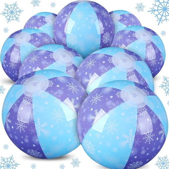 Beach Balls Leyndo, paquete de 12 unidades, 20 cm, diseño de copos de nieve
