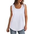 thumbnail image 2 of Yigetop Women Tank Tops Loose Fit, Women's Solid Color Round Neck Vest Summer Fashion Casual Top Woman Tank Top White 2XL, 2 of 7
