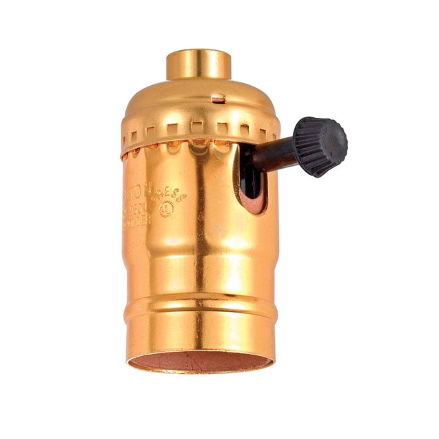 Enchufe con botón giratorio Leviton, aluminio incandescente, paquete de 1 unidad