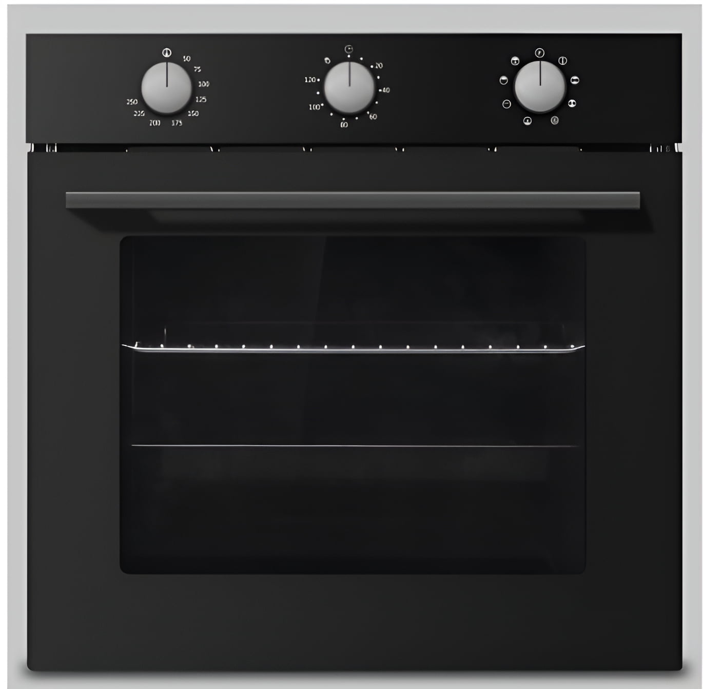 Single Wall Oven 24" Built-In Electric Ovens With Mechanical Knobs Control, 70L, 3000W, 8 Baking Modes, With Air Frying Function, 3D Surround Heating With Double-Layered Glass Door
