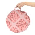 thumbnail image 2 of Abstract Round Floor Cushion with Handle, Modern Illustration of Retro Rectangular Swirl Optical Illusion Pink Warm Tones, Pillow for Living Room & Dorms, 18" Round, Blush Coral, by Ambesonne, 2 of 4