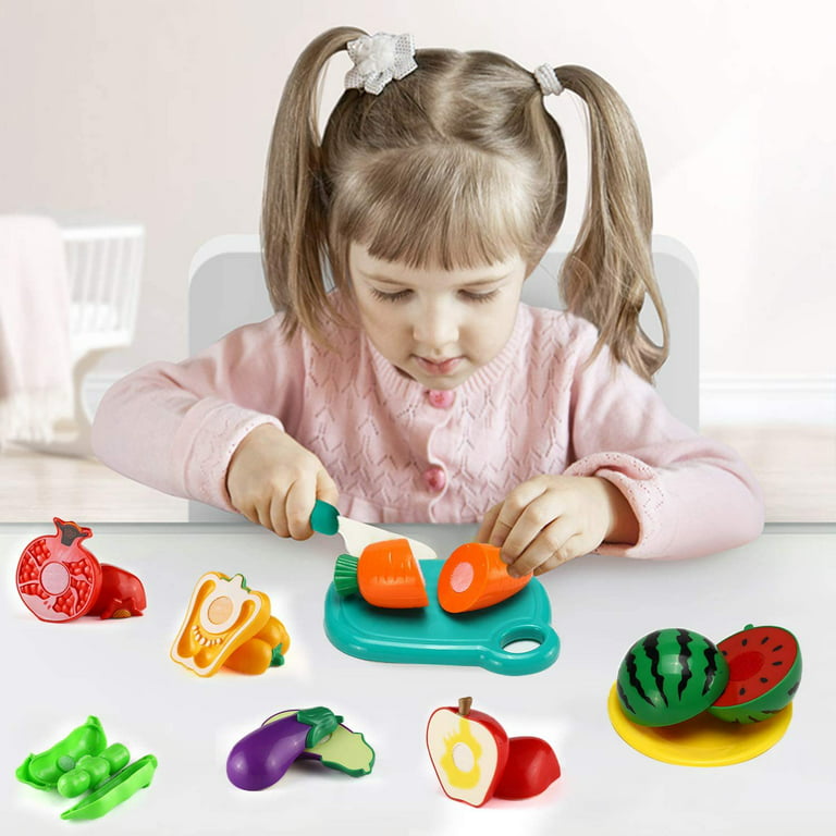 Pcapzz 8Pcs Kids Kitchen Cutter Toy Set with 3 Plastic Cutter