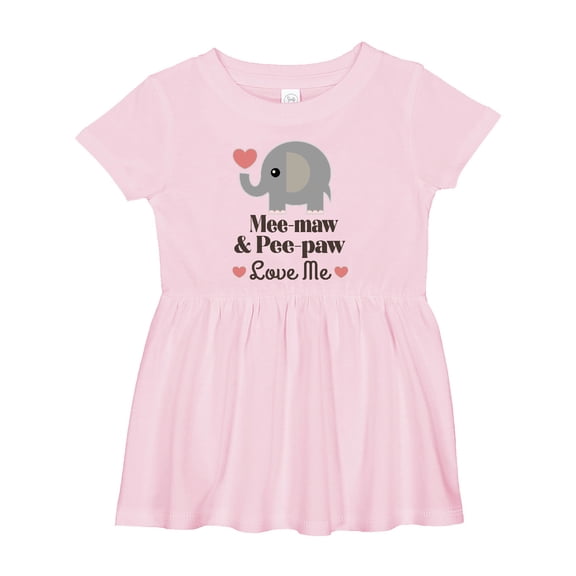 Inktastic Meemaw and Peepaw Grandkids Elephant Girls Baby Dress