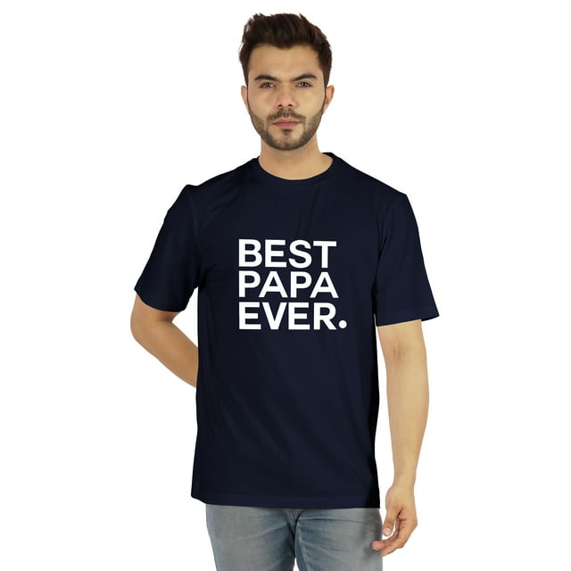 Inkmeso T-Shirt à Col Rond pour Hommes avec Imprimé Graphique Best Papa Ever.€ T-Shirt pour la Fête des Pères