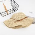thumbnail image 3 of Sombrero de paja para el sol, sombrero de paja plegable para mujer, sombrero de ala ancha, sombrero de sol con lazo, gorra de playa ajustable, elegante sombrero de cubo con protección UV UPF 50, somb, 3 of 5