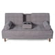 thumbnail image 2 of Sofá Cama con Portavasos de Velvet Gris Claro Modelo Zambroni Makora, 2 of 9