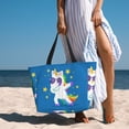 thumbnail image 6 of KdxioCool Unicorn Star Golden for Beach Bag for Women Large Beach Tote Bag Waterproof Sandproof Swim Bag with Zipper Pockets Beach Vacation Travel, 6 of 7