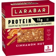 Larabar Cinnamon Nut Protein Bars, Peanuts and Almonds, 11g Protein, 5 Ct, 7.95 oz