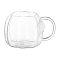thumbnail image 5 of 12oz Double Wall Pumpkin Shaped Glass Mug, Embossed Leaf Clear Borosilicate Cup, Halloween Coffee Beverage Mug for Autumn Home & Party (Clear), 5 of 5