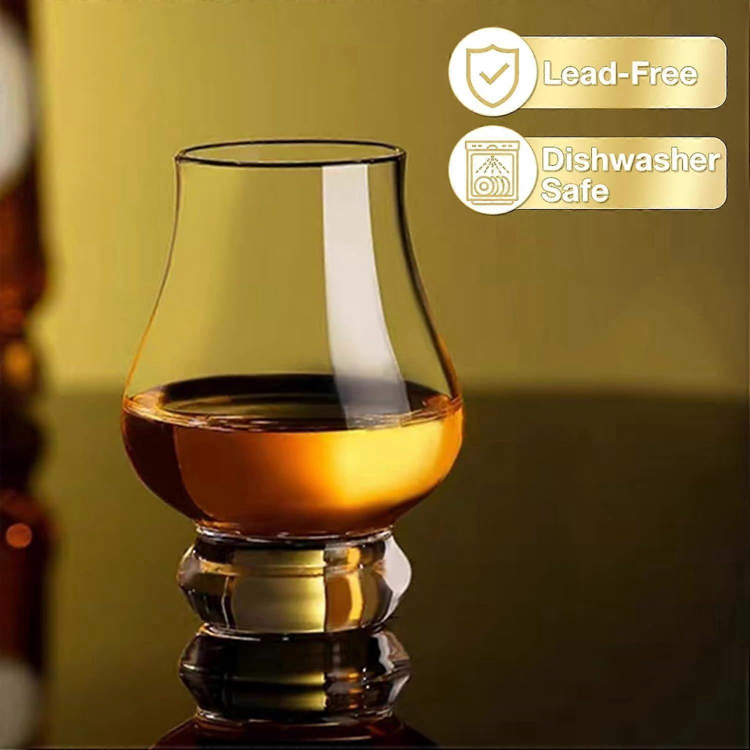 Whiskey Glasses Set of 4, Scotch Glass 6 Ounce, Hand Blown Wine Tasting Glasses, Shot Glasses Bar Set, Brandy Snifter Whiskey Glass for Scotch Bourbon