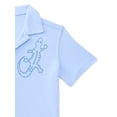 thumbnail image 3 of Wonder Nation Little Boys Knit Button Down Shirt with Short Sleeves, Sizes 4-10, 3 of 3