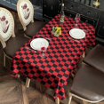 thumbnail image 2 of Red and Black Checkerboard Pattern Rectangle Tablecloth 60"x120",Waterproof Polyester Rectangle Table Cloth, Wipeable Spillproof Polyester Tablecloth for Dining, Camping, Indoor and Outdoor, 2 of 6