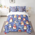 thumbnail image 2 of Manfei Kawaii Blue Penguin Twin Bedding Sets 7-Piece for Kid, Antarctic Wildlife Bedding Comforter Set, Cute Christmas Animal Sheet Sets, Ultra Soft Home Decor, 2 of 7
