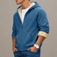 thumbnail image 5 of yuCgh Men's Winter Fleece Lined Hooded Jacket, Thickened Zip Up Coat with Multiple Pockets, Casual Outdoor Jacket for Cold Weather & Daily Wear,Blue,XL, 5 of 7