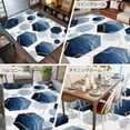 thumbnail image 6 of 6x9Ft Area Rugs Navy Blue Marble Non-Skid Rubber Backing Large Rectangle Rugs - Living Room Bedroom Home Office, Gold White Geometric Hexagon Modern Indoor Floor Mat Carpets Washable Rug, 6 of 9