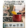 thumbnail image 3 of Cook N Home Professional 10.5 Quart Nonstick Stock Pot with Lid, Riveted Handles, Big Soup Pot for Holiday Feasts, Stockpot with Even Heating, Induction Cookware, Oven & Dishwasher Safe, Marble Red, 3 of 8