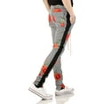 thumbnail image 2 of Ma Croix Mens Rose Print Stripe Stretch Skinny Track Pants, 2 of 7