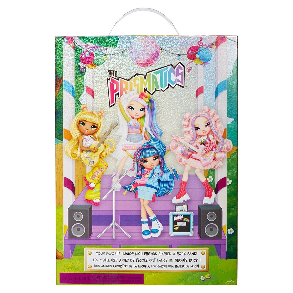 Rainbow High Jr High Rock Band - Bella, Pink 9” Fashion Doll with Guitar, Customize with Stickers