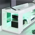 thumbnail image 3 of NTense LED TV Stand with Glass Shelves for TVs up to 55", White Gloss, 3 of 14