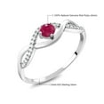 thumbnail image 4 of Gem Stone King 925 Sterling Silver Red Ruby Infinity Ring for Women (0.66 Cttw, Gemstone Birthstone, Available in Size 5, 6, 7, 8, 9), 4 of 4