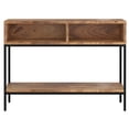 thumbnail image 3 of Industrial Chic Solid Wood and Wrought Iron Console Table Natural Burnt andBlack, 3 of 6