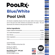 PoolRx+ Blue/White 6-Month Swimming Pool Mineral Algaecide, 1 Tablet Treats 7.5k-20k Gallons