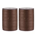 thumbnail image 1 of Unique Bargains 2 Pack Thin Waxed Thread 137 Yards 0.55mm Polyester String Cord for Machine Sewing Hand Quilting Weaving, Coffee, 1 of 5