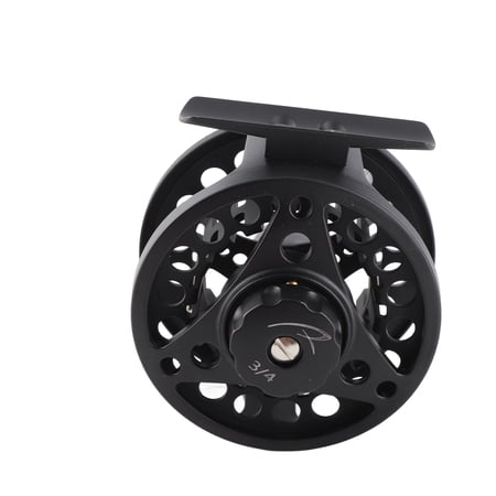 Riousery Fly Reel Rustproof Full Metal Aluminum Alloy Disc Drag System Disassembly Design Fishing Fly Reel Black (4.33 inches / 11.00 cm)