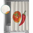 thumbnail image 4 of Tomato Shower Curtain, 60" x 72", Chili Watercolor Food Waterproof Bathroom Curtain Washable Shower Curtain Set with 12 Hooks, 4 of 6