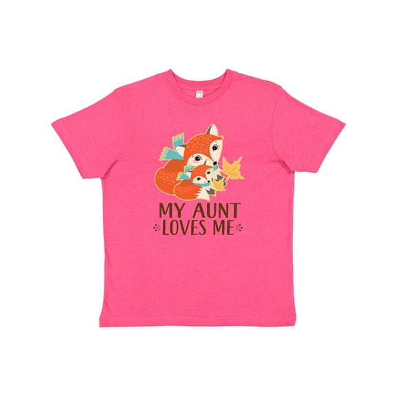 Inktastic Aunt Loves Me Woodland Fox Youth T-Shirt