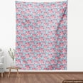 thumbnail image 3 of Ambesonne Blue and Pink Fabric by the Yard Upholstery, 3d Sakura Flowers, 3 Yards, Sea Blue Pink, 3 of 4