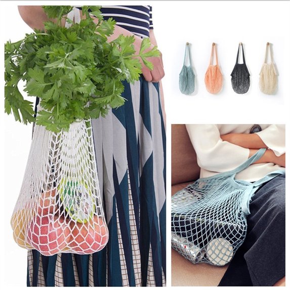 FAFWYP Reusable Grocery Net Bags Mesh Tote Shopping Bag Market Grocery Bags for Fruits and Vegetables Cotton String Storage Bag