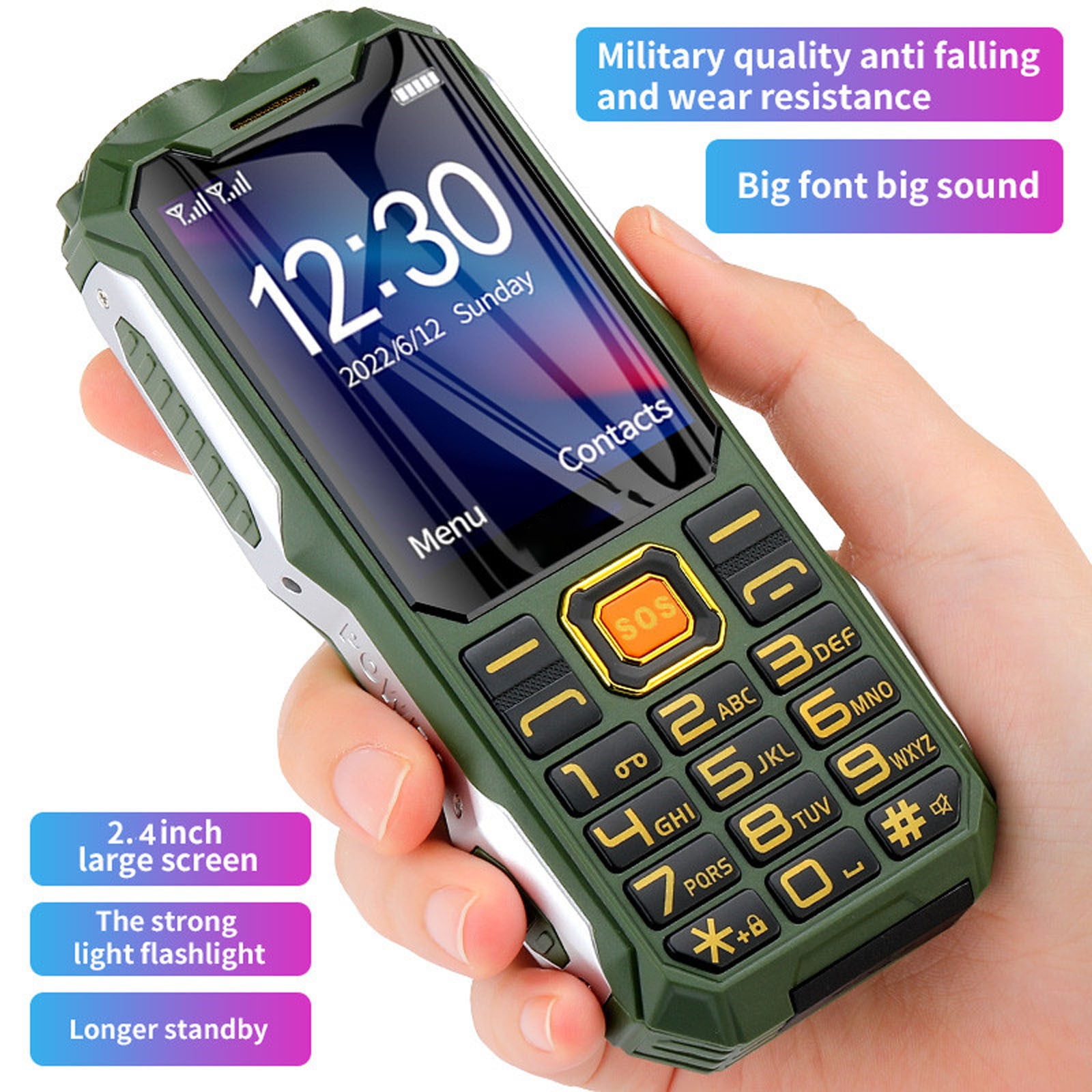 Thin Cell Phone Straight Old People's Cell Phone 2G Network Old People's Phone Of The Day Gifts For Womem/Men