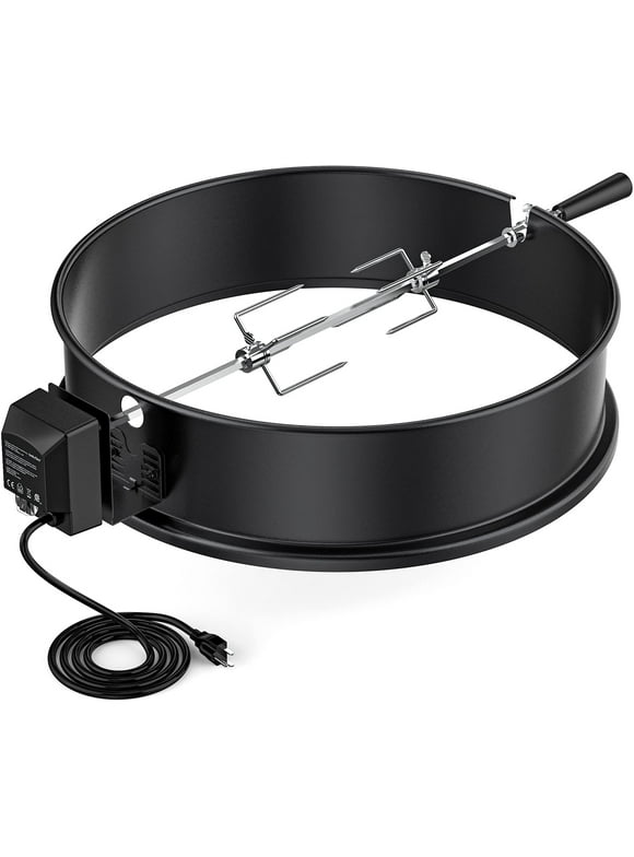 Only Fire Universal BBQ Rotisserie Ring Kit for Weber 2290 and Other Kettle Charcoal Grills, Steel