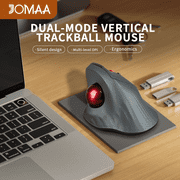 JOMAA Vertical Tracball Mouse Bluetooth &USB Wireless Mouse for Computer Laptop Tablet Precise Thumb Control Wrist Strain Relief Ergonomic Mice