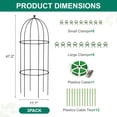 thumbnail image 3 of ABORON 3 Pack Garden Trellis for Climbing Plants, 17.7" x 47.2" Metal Rustproof Black Peony Cage, Outdoor Indoor Flowers Potted Obelisk Trellis for Cucumber Vine Lily Rose Plant Support, 3 of 7