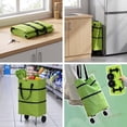 thumbnail image 4 of Kieccall Foldable Rolling Utility Cart, Portable Collapsible Shopping Trolley with Wheels, Lightweight Carry Hand Cart for Grocery Laundry Home Use Gift, 4 of 7