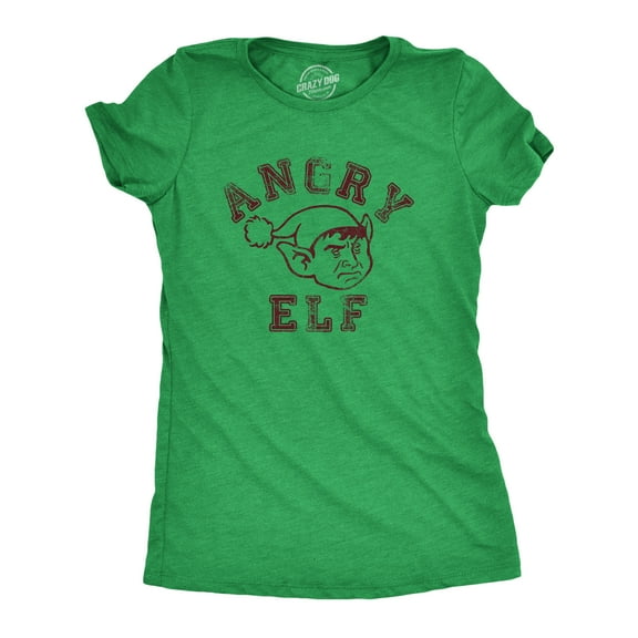 Womens Angry Elf T Shirt Funny Xmas Party Pissed Off Elves Santas Helpers Tee for Ladies Womens Graphic Tees