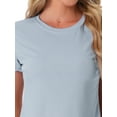 thumbnail image 5 of DARING DIVA Ribbed Knit Pajama Set Soft Short Sleeve Top XL Blue, 5 of 7