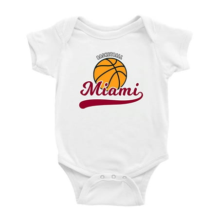 

Cute Miami Baby Outfits Basketball Fan Sports Baby Clothes (White 18-24 Monthes)