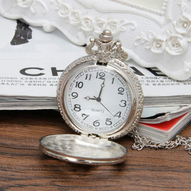 Aofa Vintage Steam Train Antique Chain Quartz Locomotive Pendant