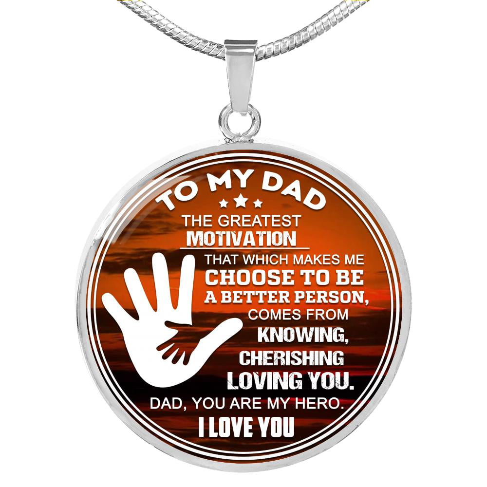 Love Message Gift My Love is Yours Circle Pendant Necklace Stainless Steel or 18k Gold 18-22