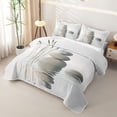 thumbnail image 3 of Erosebridal Zen Stacked Stones Quilt King for Women Men, White Gray Reed Grass King Coverlet Set, 3-Piece, 3 of 7