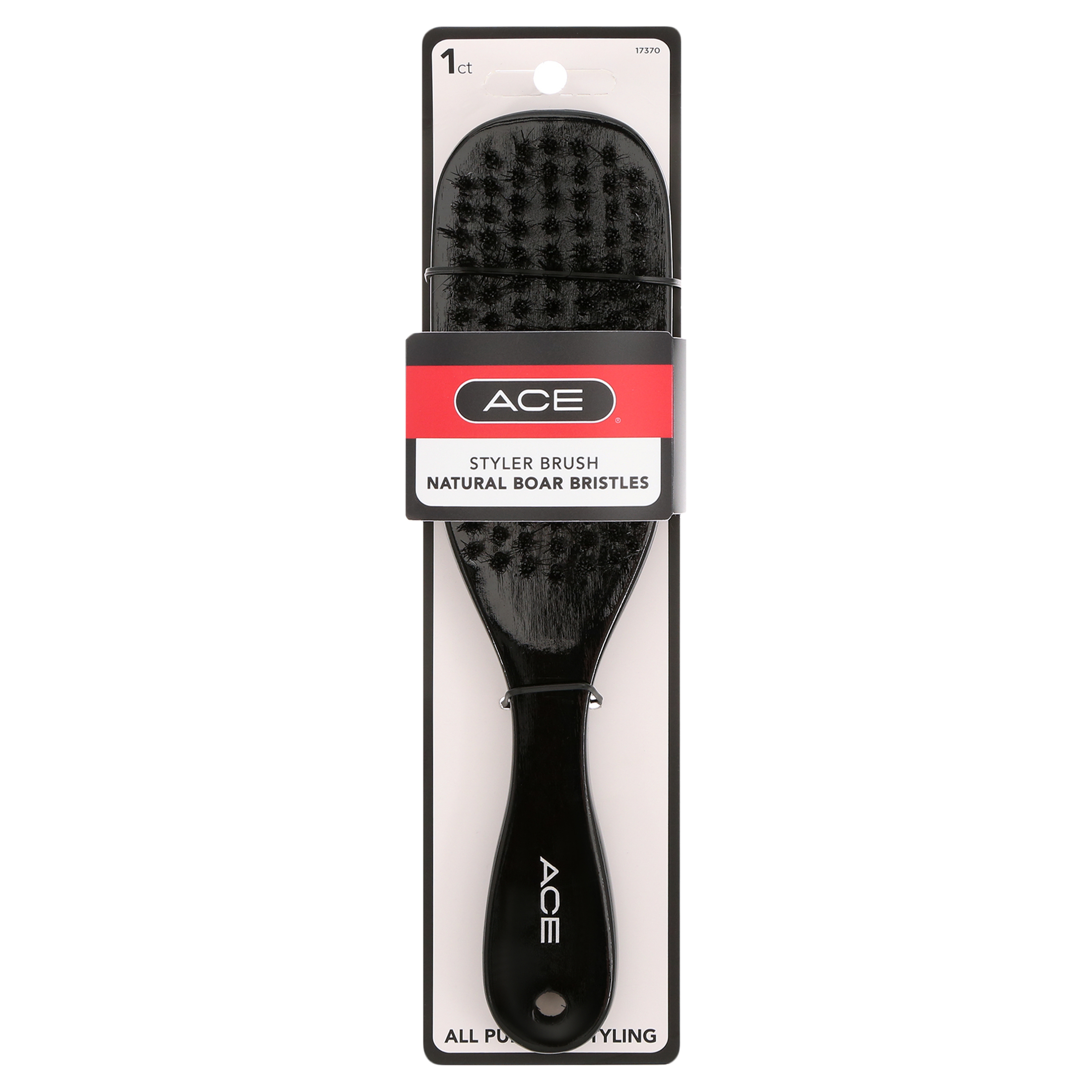 Ace Wood Natural Boar Bristles Styler Everyday Brush