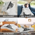 thumbnail image 2 of Yayeee Throw Blanket for Couch Soft Warm 60" x 80" Sofa Chair Bed Decoration, Black Cute Cat, 2 of 7