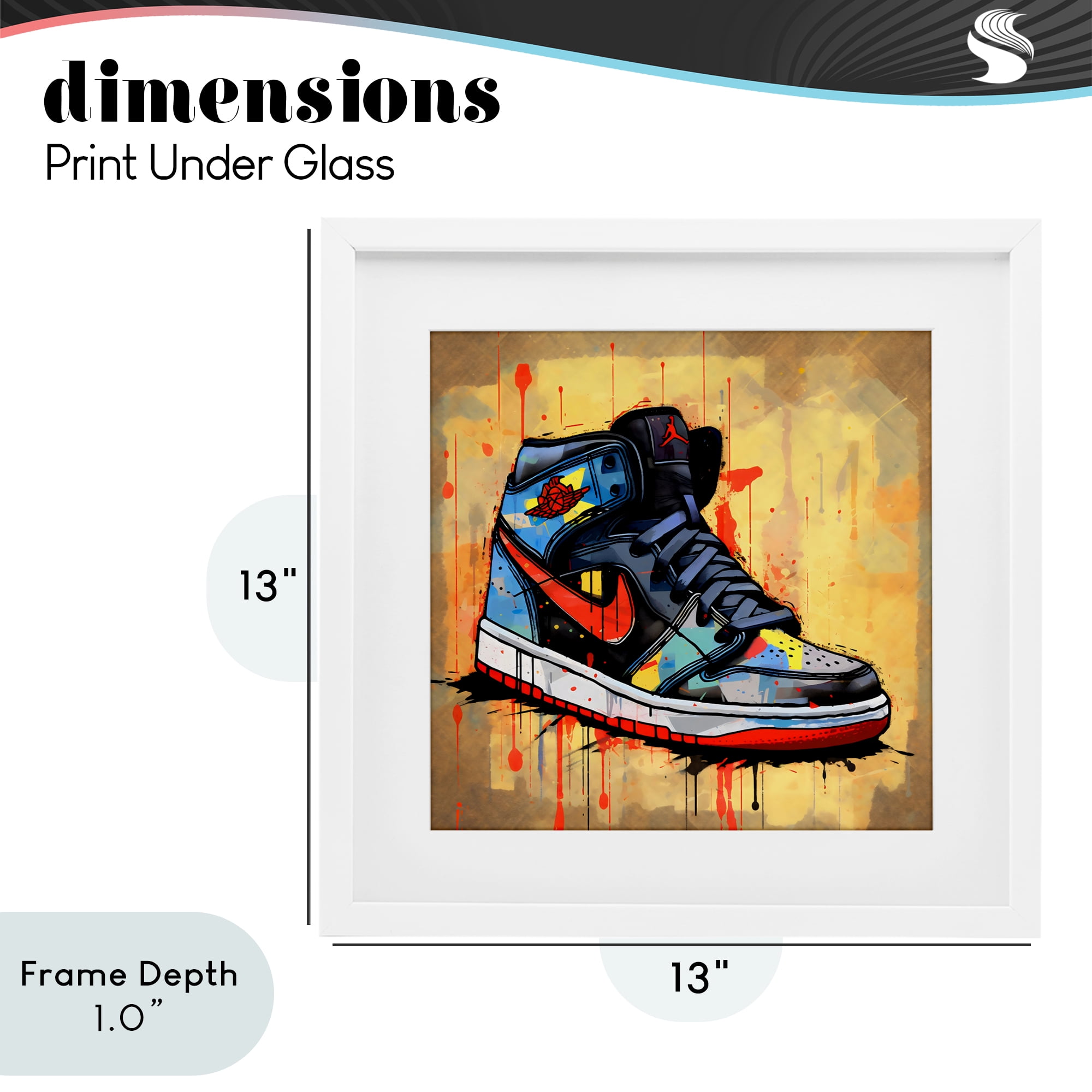 Stupell Industries Sporty Sneaker Drips White Framed Print Under Glass, design by Creative Studio